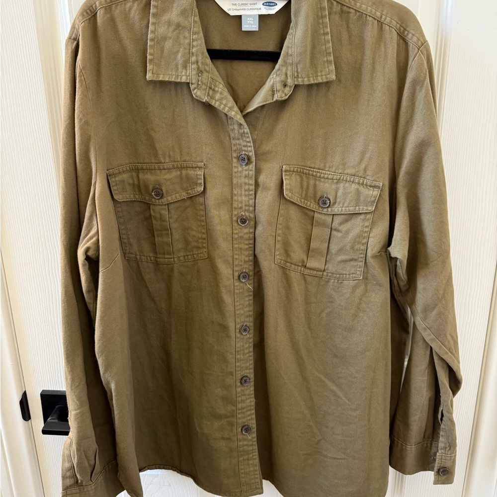 Old Navy Women’s Khaki Button-Down Shirt